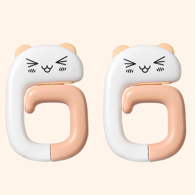 2 PCS กระเป๋านักเรียนข้างโต๊ะตะขอแขวนกระเป๋าสำนักงานแบบถอดได้, Panda, Small Pink Cat, Raccoon, Kitten