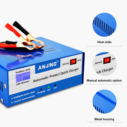 เครื่องชาร์จแบตเตอรี่ ANJING AJ-618E เครื่องซ่อมแบตเตอรี่รถยนต์, EU Plug, US Plug, UK Plug, AU Plug
