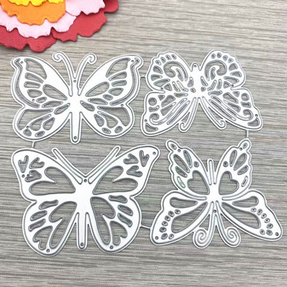 เทมเพลตบัญชีแยกประเภทมือตัดลายนูนผีเสื้อสี่ตัว, Four Butterflies
