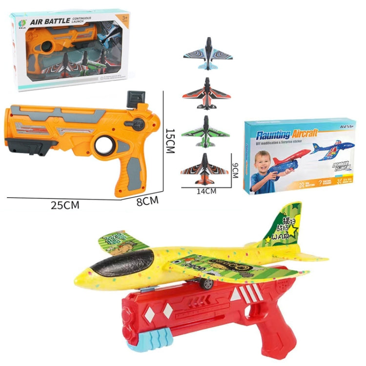 BY-0212 Foam Plane Hand Throw Catapult Aircraft Launcher Glider Model, Blue + 4 x Planes, Yellow + 4 x Planes, Blue, Red