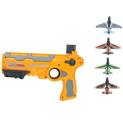 BY-0212 Foam Plane Hand Throw Catapult Aircraft Launcher Glider Model, Blue + 4 x Planes, Yellow + 4 x Planes, Blue, Red