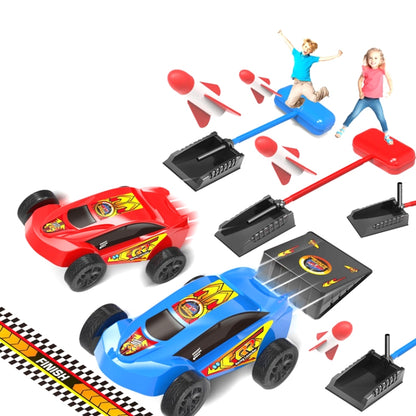Pedal Catapult เปิดตัวรถแอโรไดนามิกสำหรับผู้ปกครองและเด็กการแข่งรถกลางแจ้ง, Red, Red + Blue Car, Blue, Blue + Red Car