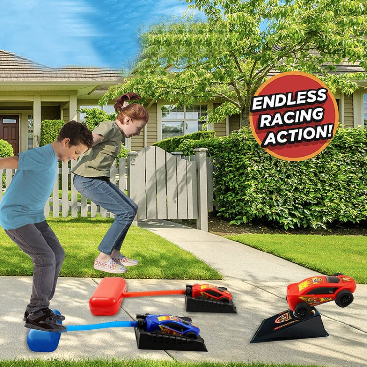 Pedal Catapult เปิดตัวรถแอโรไดนามิกสำหรับผู้ปกครองและเด็กการแข่งรถกลางแจ้ง, Red, Red + Blue Car, Blue, Blue + Red Car