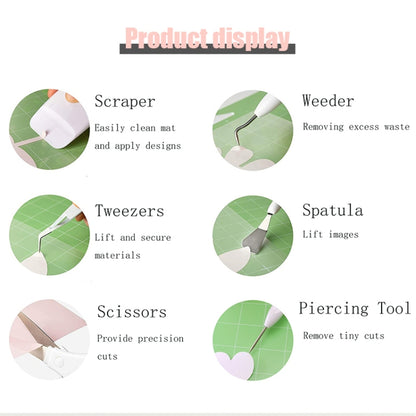 ชุดเครื่องมือกำจัดวัชพืชไวนิล DIY เครื่องมือแกะสลักนูนรูปเงาดำ, 5 In 1, 5 In 1+Cutting Pad, 5 In 1+Recycler+Bag, 6 In 1+Recycler+Bag, 5 In 1+Recycler+Pen Holder