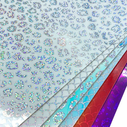 Gradient Self Adhesive Vinyl DIY กราฟิกสำหรับตกแต่งบ้านรูปลอกหน้าต่าง, White Leopard Print 30.5cm x 50cm, White Leopard Print 30.5cm x 100cm, Blue Leopard Print 30.5cm x 50cm, Blue Leopard Print 30.5cm x 100cm, Colored  Leopard Print 30.5cm x 50cm     ...