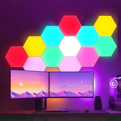 ไฟกลางคืนรังผึ้ง LED ควอนตัม RGB บรรยากาศไฟตกแต่ง สไตล์:, USB Touch Colorful, USB Touch 3 Color, USB Remote Control Colorful
