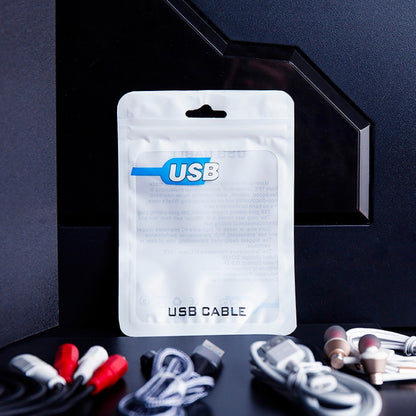100 PCS สาย USB ถุงบรรจุ Data Cable Bag Ziplock Bag, 7.5 x 12cm, 10.5 x 15 cm