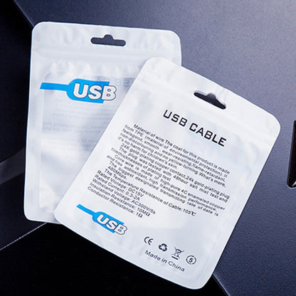 100 PCS สาย USB ถุงบรรจุ Data Cable Bag Ziplock Bag, 7.5 x 12cm, 10.5 x 15 cm