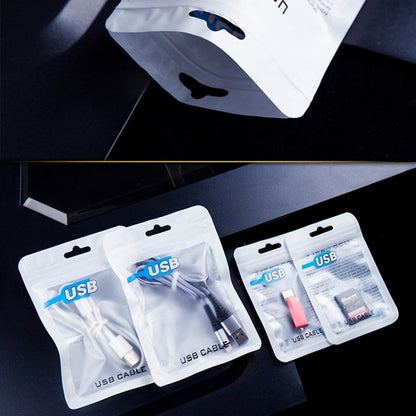 100 PCS สาย USB ถุงบรรจุ Data Cable Bag Ziplock Bag, 7.5 x 12cm, 10.5 x 15 cm