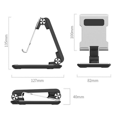 ขาตั้งโทรศัพท์มือถือแท็บเล็ตตั้งโต๊ะแบบพกพา, Square Swivel Dark Gray