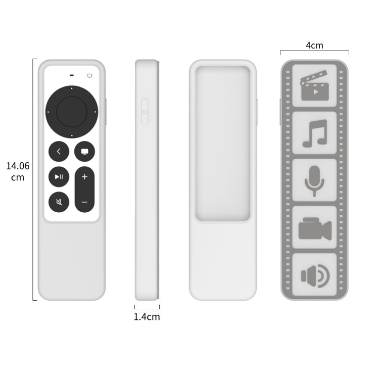 ซิลิโคนรีโมทคอนโทรลฝาครอบป้องกันการลื่นกันน้ำสำหรับ Apple TV 4K 2021, (Brown), (Black), (Gray White), (Luminous Color)