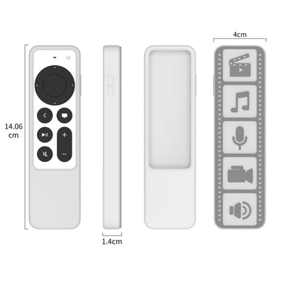 ซิลิโคนรีโมทคอนโทรลฝาครอบป้องกันการลื่นกันน้ำสำหรับ Apple TV 4K 2021, (Brown), (Black), (Gray White), (Luminous Color)