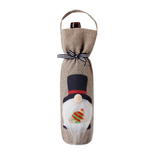 2 PCS อุปกรณ์ตกแต่งคริสต์มาส Tote Bottle Cover Champagne Red Wine Bag