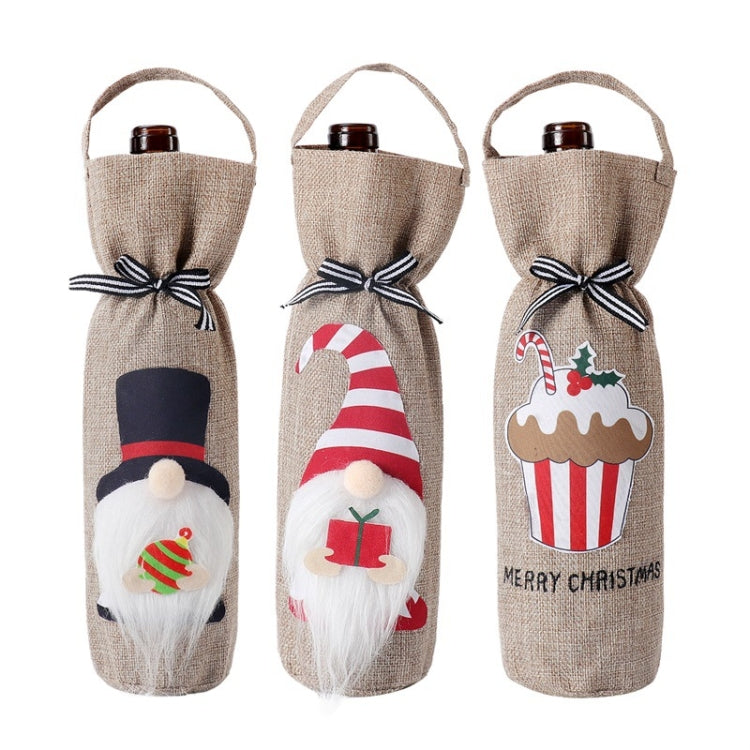 2 PCS อุปกรณ์ตกแต่งคริสต์มาส Tote Bottle Cover Champagne Red Wine Bag