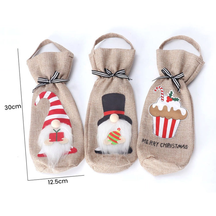 2 PCS อุปกรณ์ตกแต่งคริสต์มาส Tote Bottle Cover Champagne Red Wine Bag