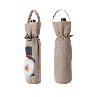 2 PCS อุปกรณ์ตกแต่งคริสต์มาส Tote Bottle Cover Champagne Red Wine Bag