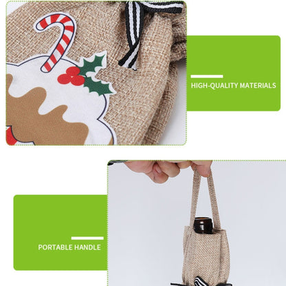 2 PCS อุปกรณ์ตกแต่งคริสต์มาส Tote Bottle Cover Champagne Red Wine Bag