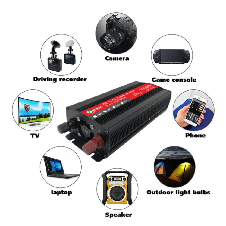 Gurxun Sine Wave อินเวอร์เตอร์ 3000W 2/24/48/60V ถึง 220V รถ Boost Converter, 3000W 60V-220V, 3000W 12V-220V, 3000W 24V-220V, 3000W 48V-220V