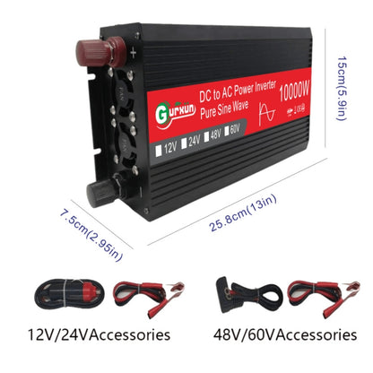 Gurxun HZ1500-10000 Sine Wave 10000W อินเวอร์เตอร์แปลงไฟ, 10000W 12V To 220V, 10000W 24V To 220V, 10000W 48V To 220V, 10000W 60V To 220V, 10000W 12V To 110V