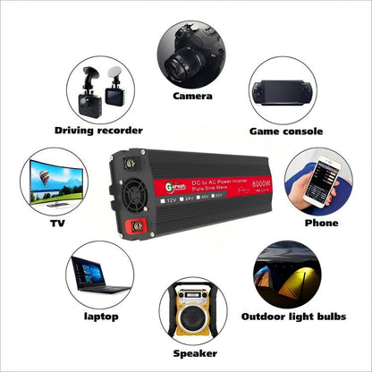 Gurxun 8000W อินเวอร์เตอร์ไซน์เวฟรถยนต์ในครัวเรือนพลังงานสูง, 8000W 12V To 220V, 8000W 24V To 220V, 8000W 48V To 220V, 8000W 60V To 220V