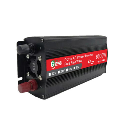 Gurxun 6000W อินเวอร์เตอร์ไซน์เวฟพลังงานสูงพร้อมจอแสดงผลดิจิตอลเดี่ยว, 6000W 12V-220V, 6000W 24V-220V, 6000W 48V-220V, 6000W 60V-220V