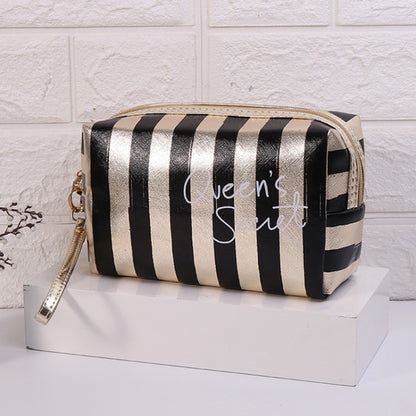 กระเป๋าเครื่องสำอางกันน้ำ PU ลายมัลติฟังก์ชั่น, สีน้ำเงิน, สีดำ, สีชมพู, สีแดงกุหลาบ, สีทอง, สีเงิน