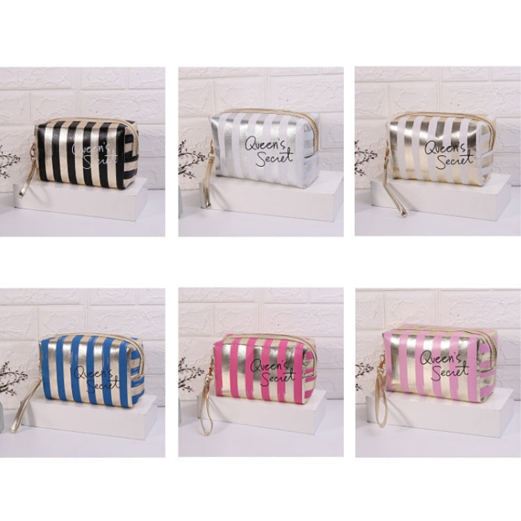 กระเป๋าเครื่องสำอางกันน้ำ PU ลายมัลติฟังก์ชั่น, สีน้ำเงิน, สีดำ, สีชมพู, สีแดงกุหลาบ, สีทอง, สีเงิน