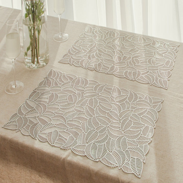 6 PCS Hollow PVC Table Top Placemat หุ้มฉนวนทนทาน, สีทอง, สีเงิน, Copper