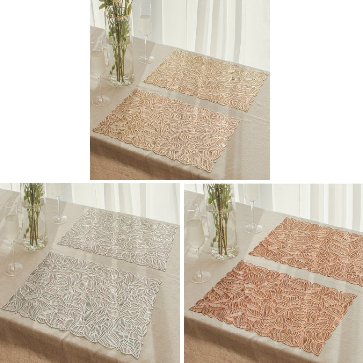6 PCS Hollow PVC Table Top Placemat หุ้มฉนวนทนทาน, สีทอง, สีเงิน, Copper