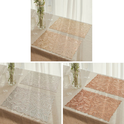 6 PCS Hollow PVC Table Top Placemat หุ้มฉนวนทนทาน, สีทอง, สีเงิน, Copper