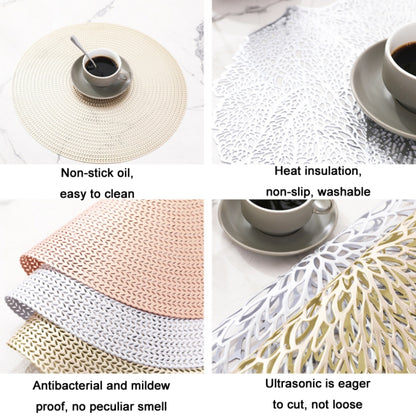 6 PCS Hollow PVC Table Top Placemat หุ้มฉนวนทนทาน, สีทอง, สีเงิน, Copper