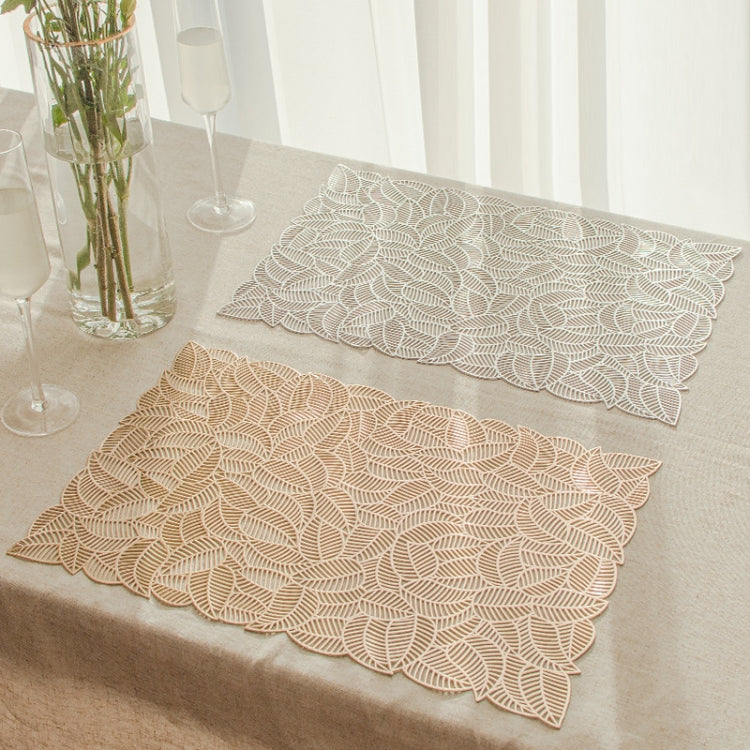 6 PCS Hollow PVC Table Top Placemat หุ้มฉนวนทนทาน, สีทอง, สีเงิน, Copper