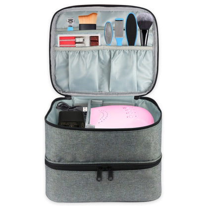 กระเป๋าใส่ยาทาเล็บแบบพกพาลิปสติกออแกไนเซอร์น้ำมันหอมระเหย, Grey