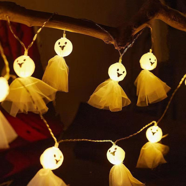 ไฟ LED ตกแต่งฮาโลวีนผ้าส่องสว่างผีเครื่องประดับสตริง, 1.5m 10 Lights, 3m 20 Lights, 6m 40 Lights