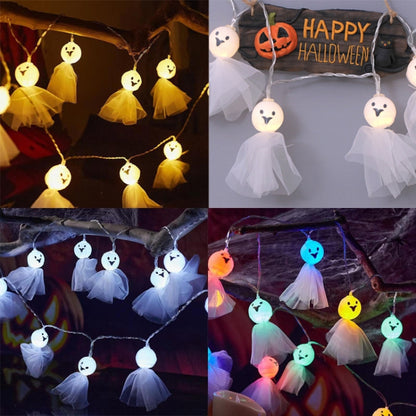 ไฟ LED ตกแต่งฮาโลวีนผ้าส่องสว่างผีเครื่องประดับสตริง, 1.5m 10 Lights, 3m 20 Lights, 6m 40 Lights