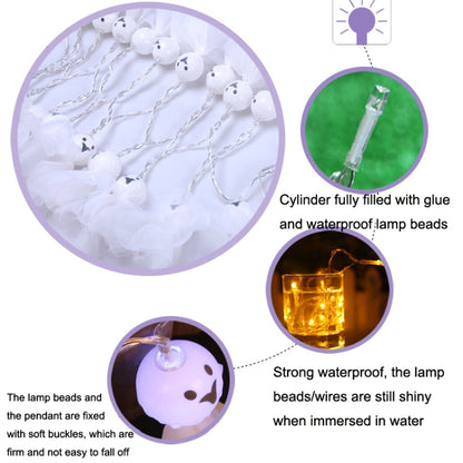 ไฟ LED ตกแต่งฮาโลวีนผ้าส่องสว่างผีเครื่องประดับสตริง, 1.5m 10 Lights, 3m 20 Lights, 6m 40 Lights
