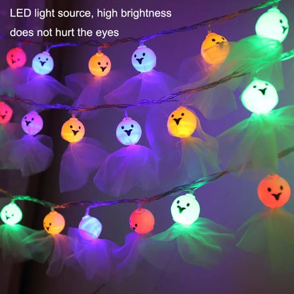 ไฟ LED ตกแต่งฮาโลวีนผ้าส่องสว่างผีเครื่องประดับสตริง, 1.5m 10 Lights, 3m 20 Lights, 6m 40 Lights