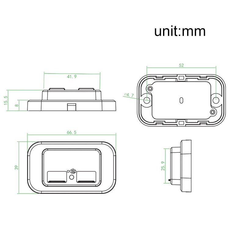 4.8A Automatic Spring Cover RV Bus Modified Dual USB Car Charger 4.8A, 4.8A