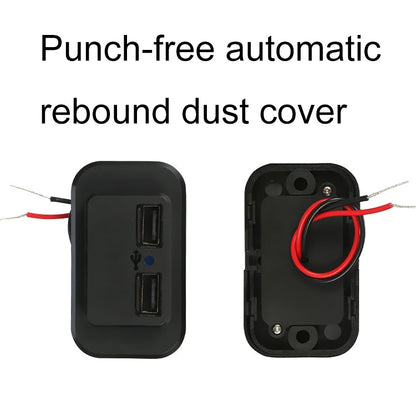 4.8A Automatic Spring Cover RV Bus Modified Dual USB Car Charger 4.8A, 4.8A