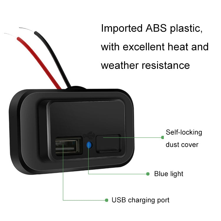 4.8A Automatic Spring Cover RV Bus Modified Dual USB Car Charger 4.8A, 4.8A