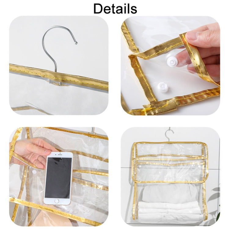 หน้าหลัก กระเป๋าเก็บชุดชั้นในแบบใสติดผนัง, Golden Edge (Small), Golden Edge (Large), Silver Edge (Small)