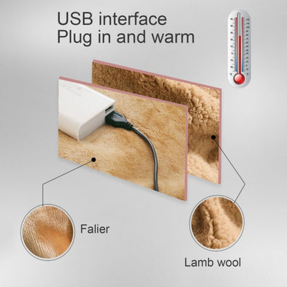 ผ้าห่มไฟฟ้า USB 5V อเนกประสงค์มืออุ่นเข่า Pad ผ้าห่มขนแกะ Farai, Style 2 (Camel)