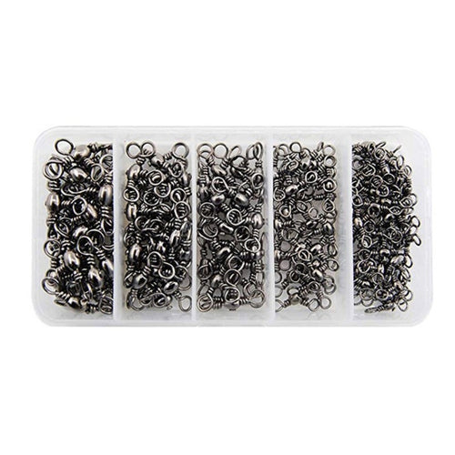 115 ชิ้น / กล่องรูปขวดสามง่ามหมุนแหวนตัวละครตกปลาสแตนเลส, 115 PCS / Box
