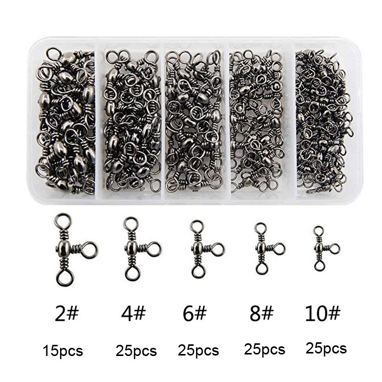 115 ชิ้น / กล่องรูปขวดสามง่ามหมุนแหวนตัวละครตกปลาสแตนเลส, 115 PCS / Box