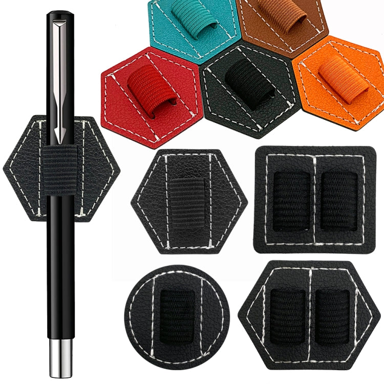 5 PCS Capacitive Pen Bag Self Adhesive Pen Holder PU Pen Clip, สไตล์:, Hexagonal Black, Hexagonal Blue, Hexagonal Orange, Hexagonal Red, Hexagonal Brown, Hexagon Double Black, Rectangular Double Black, Round