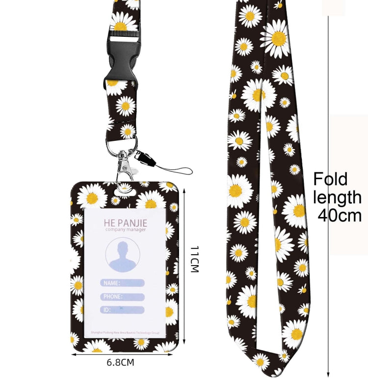 ผู้ถือบัตรพับเก็บได้ลายดอกไม้ป้ายชื่อ Work Bank Credit Card Sleeve, Black and White, Red Flower, Blue Flower, Green Sunflower