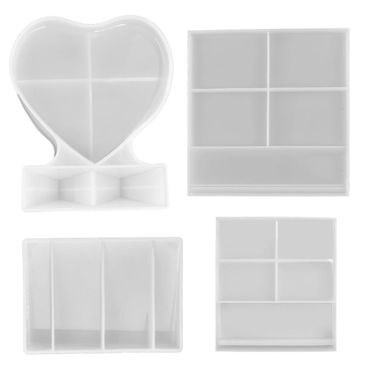 กรอบรูปสี่เหลี่ยมรูปหัวใจแสดงแม่พิมพ์ซิลิโคน DIY, Spec:, S (Rectangle), S (Heart-shaped), L (Heart-shaped), L (Square), Vertical Rectangle