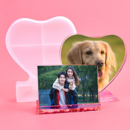 กรอบรูปสี่เหลี่ยมรูปหัวใจแสดงแม่พิมพ์ซิลิโคน DIY, Spec:, S (Rectangle), S (Heart-shaped), L (Heart-shaped), L (Square), Vertical Rectangle