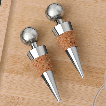 จุกโลหะ 2 ชิ้นจุกไวน์แดงจุกไวน์ไม้สังเคราะห์, Metal Cork Wine Corks
