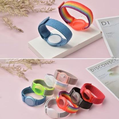 เด็กผู้ใหญ่สายรัดสายรัดข้อมือไนลอน เคส สำหรับ AirTag Tracker, 220mm, 170mm